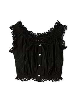 Amazon | [スナイデル] クロップドコットンフリルブラウス